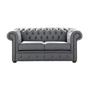 Chesterfield 2 Seater Shelly Piping Leather Sofa Settee Bespoke In Classic Style