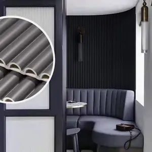 Modern Grey Fluted Wall Panel Wood Effect