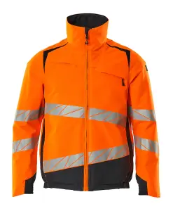 Mascot Accelerate Safe Winter Jacket with CLIMascot (Hi-Vis Orange/Dark Navy)  (Medium)