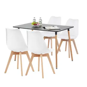 Nero 4 - Person Dining Set White / Black