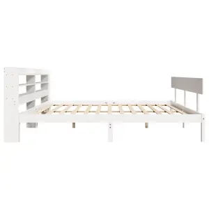 Berkfield Bed Frame without Mattress White 200x200 cm Solid Wood Pine