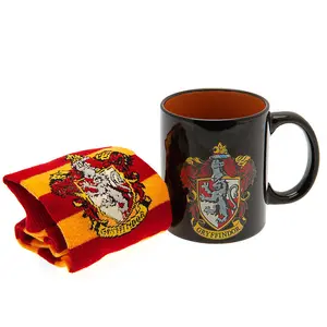 Harry Potter Gryffindor Crest Mug and Sock Set Black/Red/Yellow (One Size)