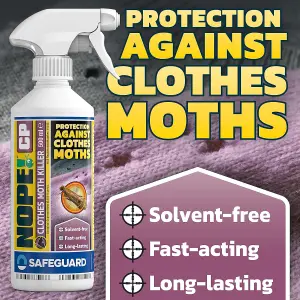 NOPE CP Moth Killer Spray (500ml) Fast acting, Odourless, Long-lasting Moth Repellent for Home, Wardrobe and Carpets. HSE Approved