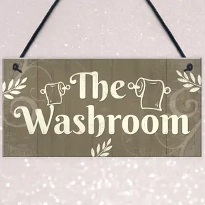 Red Ocean The Washroom Shabby Chic Novelty Bathroom Toilet Signs And Plaques Sign For Door Bathroom Decor