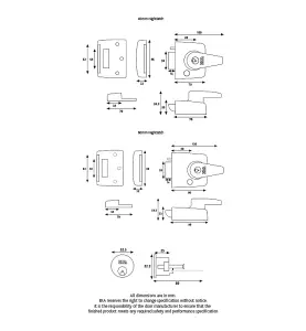 ERA - Night Latch Double Locking 60mm Backset - Polished Brass