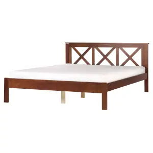 Wooden EU King Size Bed Dark TANNAY