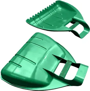 Garden Leaf Grabber Scoops  Large Heavy Duty Green Debris Scoops With Handles