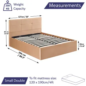 Ottoman Bed Frame Small Double Luxury Storage Bed with Pocket Sprung Mattress