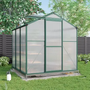 Garden Plants Grow House with Aluminium Frame Large Walk-In Green House with Base and Window 6 x 6 ft