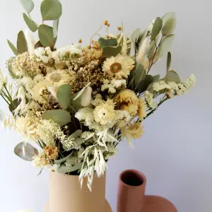 Fantasia Dried Flower Bouquet - Neutral Tones - 50cm in Height - For Home Décor - Flower Arranging