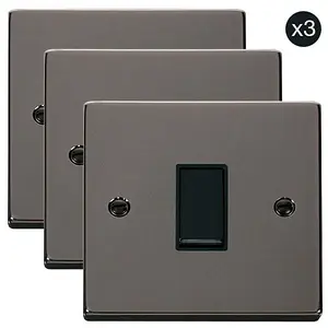 3 PACK - Black Nickel 10A 1 Gang 2 Way Light Switch - Black Trim - SE Home