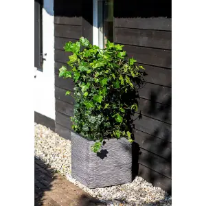 Capi Planter Nature Rib Square 40x40 cm Anthracite KOFZ903