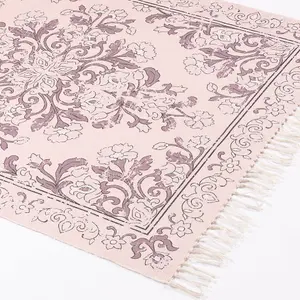 Kew 120x170cm Mauve Antique Printed Rug With Tassel