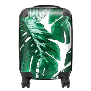 Tropical Jungle Leaf Pattern Suitcase - Small