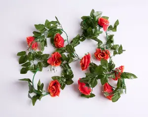 Best Artificial 7ft Champagne Silk Rose Garland decoration - perfect from home, office or events