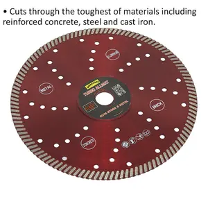 Turbo Allmat Diamond Blade for Stone, Concrete & Metal - 230mm Diameter, 22mm Bore