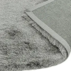 Tungsten Super Soft Shaggy Handmade Modern Plain Sparkle Easy to Clean Rug For Dining Room Bedroom Living Room-200cm X 300cm