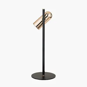 Black and Rose Gold Metal LED Table Lamp