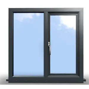 895mm (W) x 1245mm (H) Aluminium Flush Casement - 1 Left Opening Window - Anthracite Internal & External