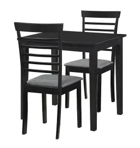 Hallowood Furniture Ledbury Small Dining Table with 2 Chairs in Black Finish