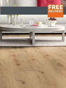 Natural Oak effect Click laminate flooring 7mm (2.38m2 per box) FREE DELIVERY