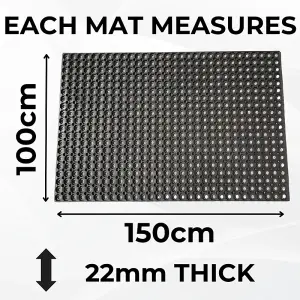 Grass Mat - Heavy Duty Rubber - Mud Protection Mat - 150cm x 100cm x 22mm - 12kg Each