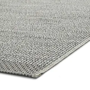 Seam Flat Weave Easy Clean Rug - Silver/Black - 160x220