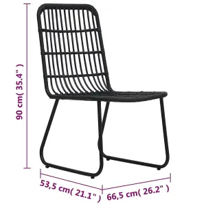 Berkfield Garden Chairs 2 pcs Poly Rattan Black