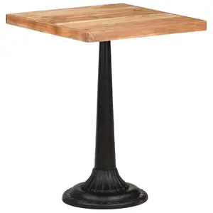 Akridge Solid Wood Top Metal Base Dining Table