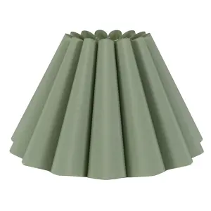 ValueLights Lauren Sage Green Fabric Pleated Scallop Edge Tapered Ceiling Floor Table Lamp Shade