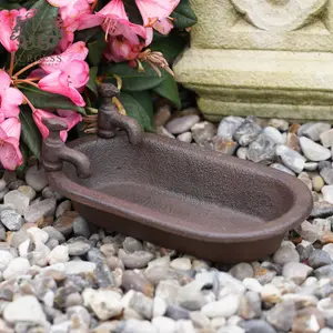 Cast Iron Bath Tub Bird Feeder Outdoor Metal Garden Ornament Birdbath Antique Style Decoration