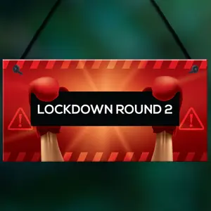 Lockdown Gift Round 2 Funny Bar Sign Garden Man Cave Garage Plaque Family Gift