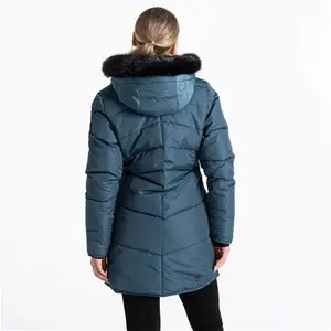 Dare 2B Women's Water Repellent Striking Iii Mid Length Padded Jacket Orion Grey, Size: 6