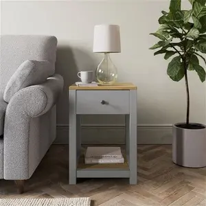 Dunelm Olney Side Table, Farmhouse, Grey