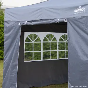 Dellonda Premium Side Walls Doors Windows For Gazebo Marquee Fits 2 x 2m - Grey