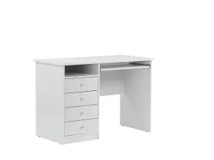 Marymount Desk with Sliding Shelf & 3 Drawers in White