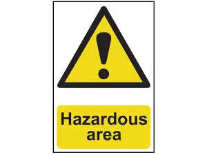 Durable PVC Hazardous Area Safety Sign 400 x 600mm