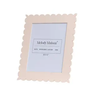 Melody Maison Large Pink Scalloped Portrait Photo Frame - 8x10