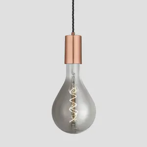 Industville Sleek Large Edison Pendant, 1 Wire, Copper