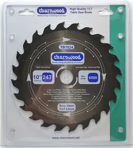 Charnwood TB1024 Low Noise Circular Saw Blade 250 x 30mm x 24T x 3.0k