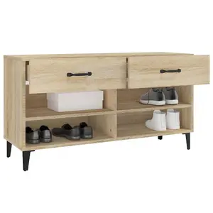 Berkfield Shoe Cabinet Sonoma Oak 102x35x55 cm Engineered Wood