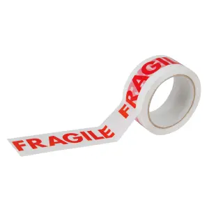 2 x Strong Sticky 50mm x 66m Printed 'FRAGILE' Packaging Tape