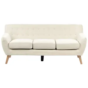 3 Seater Fabric Sofa Light Beige MOTALA