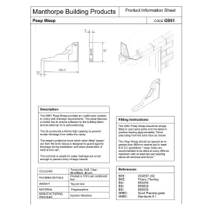 5 x Buff Brick Tunnel Weep Vents Low Profile Cavity Wall Water Outlet