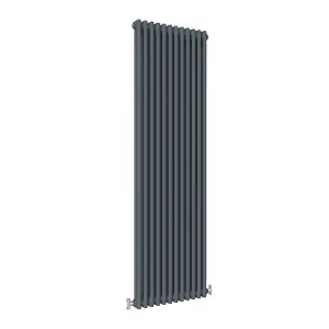 Vertical Anthracite Double Column Radiator (H) 1800mm x (W) 560mm, 7512 BTU.