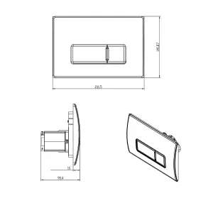 In Wall Dual Flush Cistern for Back to Wall Toilet Pans with Gold Flush Plate