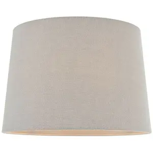 12" Tapered Round Drum Lamp Shade Charcoal Grey 100% Linen Modern Simple Cover