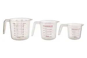 Essentials by Premier Guluna Set of Three Clear Plastic Measuring Jugs