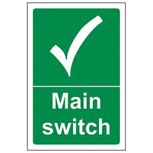 Main Switch Condition Safety Sign - Adhesive Vinyl - 100x150mm (x3)