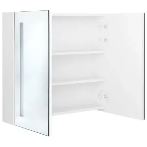 Berkfield LED Bathroom Mirror Cabinet Shining White 62x14x60 cm